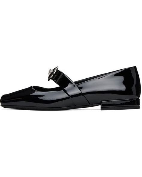 versace taglia 37.5|Gianni Ribbon Open Patent Ballerinas .